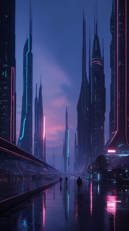 A breathtaking futuristic cityscape